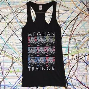 NWOT Meghan Trainor Black Tank top muscle tee all about da Bass Sz XS racerback